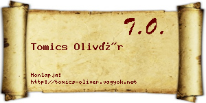 Tomics Olivér névjegykártya